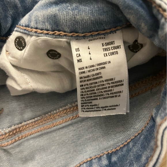 American Eagle Outfitters Super High Rise Distressed Flare Jeans; 4 X-Short - Picture 3 of 3